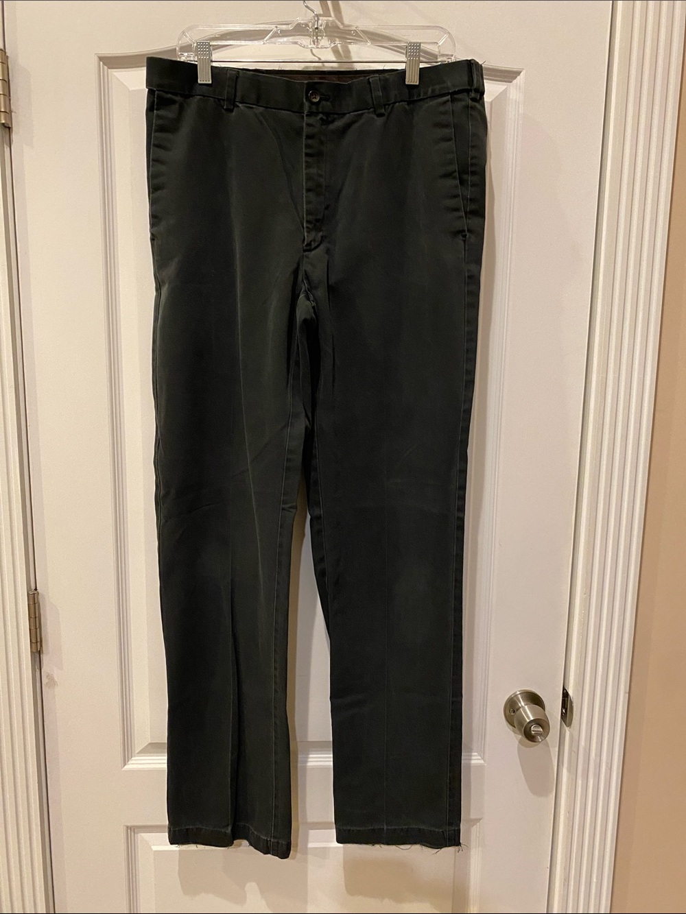 Dark Green Straight Leg Pants